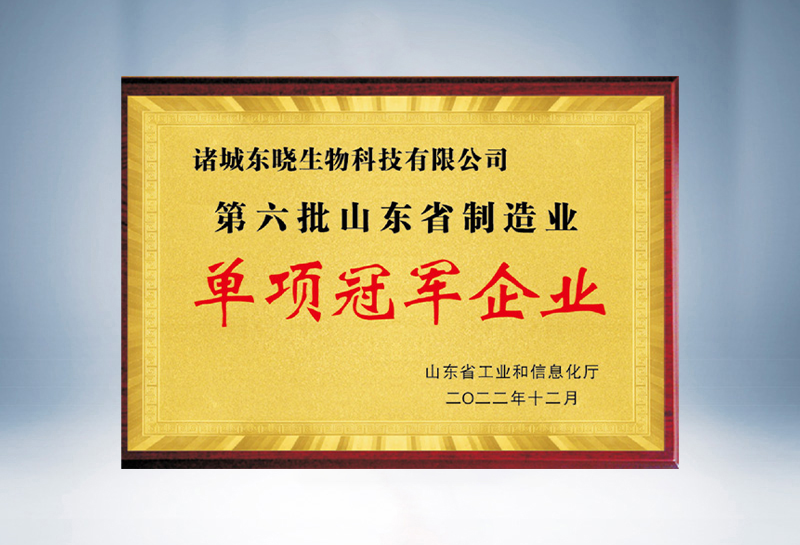 山东省制造业单项冠军企业